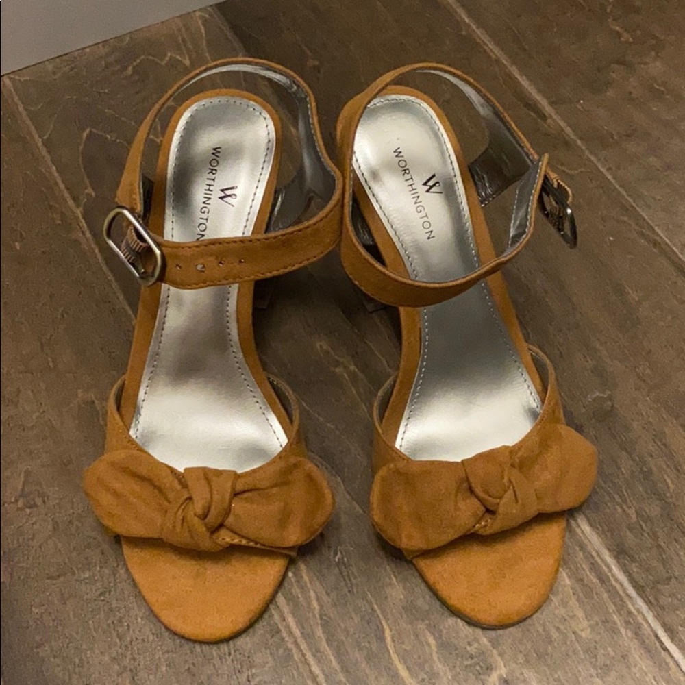 Ladies tie front detail block heels NEW